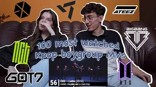 Reacting to TOP 100 MOST VIEWED KPOP BOYGROUP MUSIC VIDEOS | KPOP REACTION