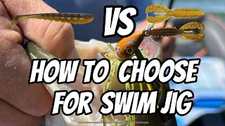 How to choose between a craw or a swimbait on the back of a swim jig