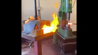 Forging Damascus steel #shorts