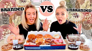 BRANDED VS UNBRANDED TASTE TEST! DONUT EDITION! Tasting Krispy Kreme Donuts!!