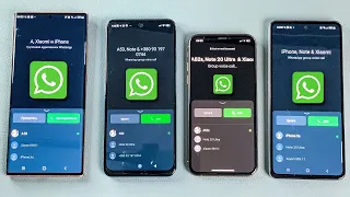 Xiaomi RN 11 + iPhone Xs + Samsung Note 20 Ultra + A52s WhatsApp Group Incoming Call