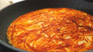 Delicious Dish with Only 1 ingredient | Crispy Swiss Fried Potatoes in the Frying Pan | Rösti | Easy