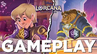 The Battle of the CHAMPS! 🟣🟡 vs. 🟣🌑 || Disney Lorcana GAMEPLAY