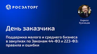 День заказчика Росэлторг. Поддержка малого и среднего бизнеса в закупках по законам 44 ФЗ и 223 ФЗ