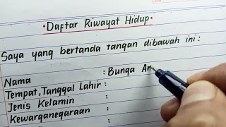 Daftar Riwayat Hidup Tulis Tangan - Contoh Daftar Riwayat Hidup/CV Yang Baik dan Benar