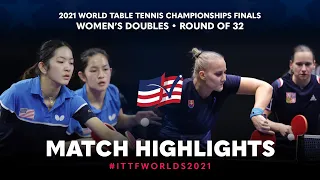 Joanna S./Rachel S. vs Hana M./Barbora B. | 2021 World Table Tennis Championships Finals | WD | R32