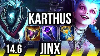 KARTHUS & Blitzcrank vs JINX & Thresh (ADC) | 2100+ games, Legendary | EUW Master | 14.6