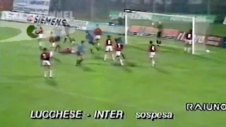 Lucchese-Inter 0:1, Coppa Italia 1993/94 - sospesa al 9' (Mercoledì Sport)