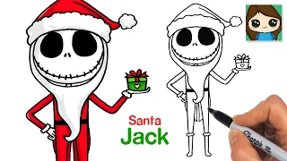 How to Draw Santa Jack Skellington | The Nightmare Before Christmas