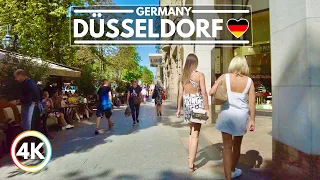 Düsseldorf Germany Beautiful City in Aug 2022, Best City Walk in Summer 4K