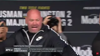 UFC 268 USMAN VS COVINGTON FACE OFF 😂 DANA WHITE GETS SCARED 🤣  (SLOW-MO)