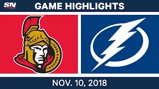 NHL Highlights | Senators vs. Lightning – Nov. 10, 2018