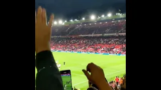 Salah... Salah... Salah... Stadium reaction after Hatrick.. Salah vs Man Utd🙀