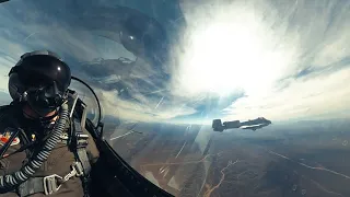 A-10 & F-16 High Aspect Merge - Dogfight with Audio