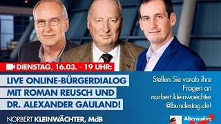 Live Online-Bürgerdialog mit Dr. Alexander Gauland, Roman Reusch und Norbert Kleinwächter