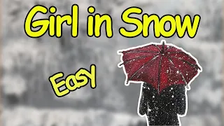 Acrylic painting - Easy painting tutorial palette/ Winter season/ Girl in snow