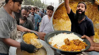 ROADSIDE RUSH on FRIDAY BIRYANI | Famous Beef Jumma Biryani | Pakistani Street Food Degi Biryani