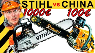 100€ CHINA KETTENSÄGE schlägt 1000€ STIHL? Gewinnt MADE IN GERMANY? | WERKZEUG NEWS #47