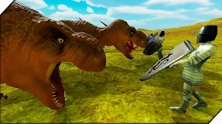 ДИНОЗАВРЫ против РЫЦАРЕЙ - Игра Beast Battle Simulator. Битва динозавров