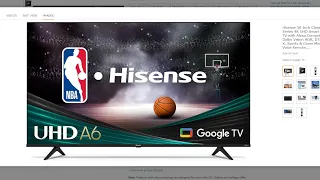 Hisense 50 Inch Class A6 Series 4K UHD Smart Google TV with Alexa Compatibility, Dolby Vision HDR, D