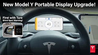 New Tesla Model Y Portable V2 Teslogic Display with Blind Spot Warning and more! #tesla