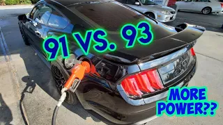 Mustang GT 91 vs 93 Octane 0-60 Testing *DOES IT MAKE A DIFFERENCE?*