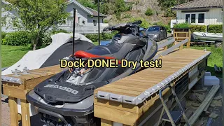 Home made jetski dock for two skis, with lift.