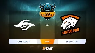 Team Secret vs Virtus.Pro, Game 1, DOTA Summit 7 LAN-Final, Day 5