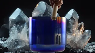 🙏 Harmonize Body, Mind, and Spirit: Sapphire & Prismatic Color Crystal Singing Bowl