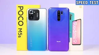 POCO M5S vs Xiaomi Redmi 9🔥 Helio G95 vs Helio G80 🔥😱 ¿Cuál es mejor ?😱 Speed Test