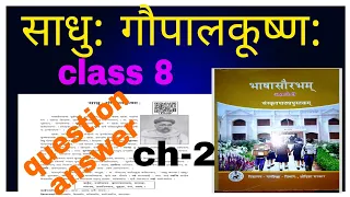 class 8 sanskrit साधु: गोपालकूष्ण: ch-2 sadhu gapalo krushna odia medium
