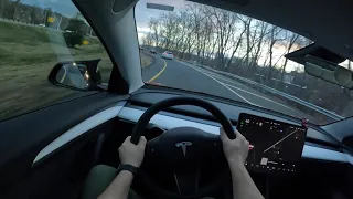 2022 Tesla Model 3 Performance Evening POV Test Drive - insanely Fast!!