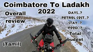 Overall Ladakh bike ride 2022  | budget | stay | food | tamil | all india ride