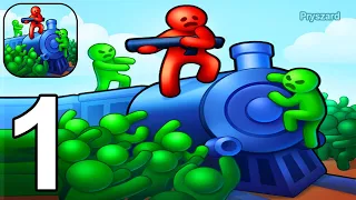 Train Defense: Zombie Survival - Gameplay Walkthrough Part 1 Stickman Zombie Train Defense Commander