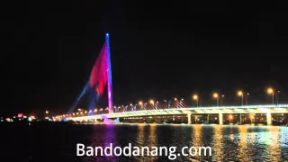 Tran Thi Ly Bridge in night time - Da Nang city - Viet Nam - Da Nang Street View - nhadatdanang.com