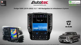 Dodge RAM 5th Gen. (2019 - 2023) 12" HD IPS Tesla Infotainment GPS Carplay Android Auto Screen WiFi