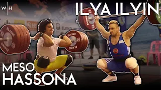 Training Hall Meso Hassona 220kg Clean & Jerk, Ilya Ilyin Front Squat/Snatch | 2019 WWC
