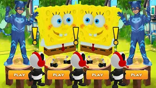 Tag with Ryan vs Spongebob: Sponge on the Run - PJ Masks Catboy vs Spongebob Caveman All Characters