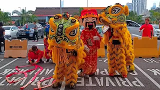 Traditional Lion Dance went to play pool with Choy San Yeh