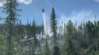 Bucket drops on a hot spot on the Munson Creek Fire, July 10, 2021
