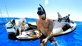 INSANE DAY Fishing And Diving On My Jetski With My Dog (Clearest Water Ever) - Ep 262