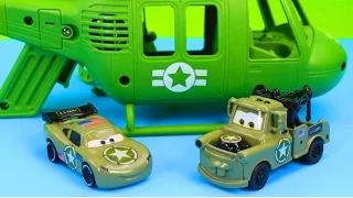 Army Lightning McQueen & Mater have their first mission save Gil creative play Just4fun290