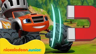 Blaze et les Monster Machines | Blaze utilise l'énergie magnétique sur ses roues | Nickelodeon Jr.