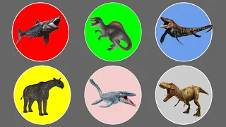 Satisfying Jurassic World Evolution 2 ; Trex vs Megalodon vs Mosasaurus, Spinosaurus, Tylosaurus