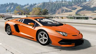 BeamNG.drive - Lamborghini Aventador SVJ LP 770-4 2018 - Car Show Test Drive Crash . 4K 60fps.