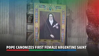 Pope canonizes first female Argentine saint before meeting with former critic