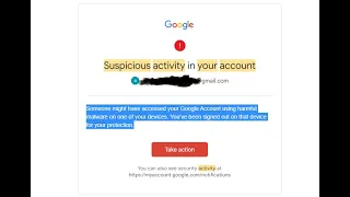 Someone might have accessed your Google Account using harmful malware on one of your devices