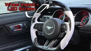 S550 Mustang Carbon Fiber Steering Wheel With LED Screen Install!