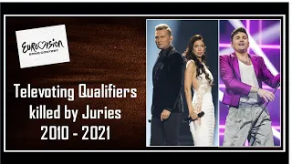 All Televoting Qualifiers killed by Juries | Eurovision 2010 - 2021