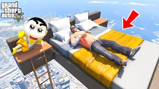 Shinchan and Franklin Spending 24 Hours in World's Tallest Bed in GTA 5!